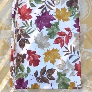 Fall Autumn Leaves Oblong polyester tablecloth 60X84 unused